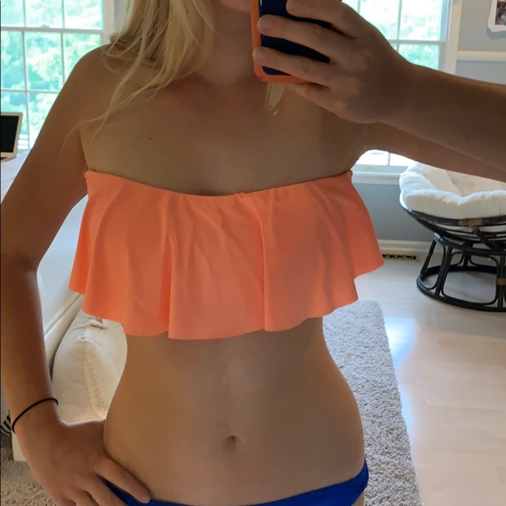 Peach Mossimo bandeau bathing suit Sz L